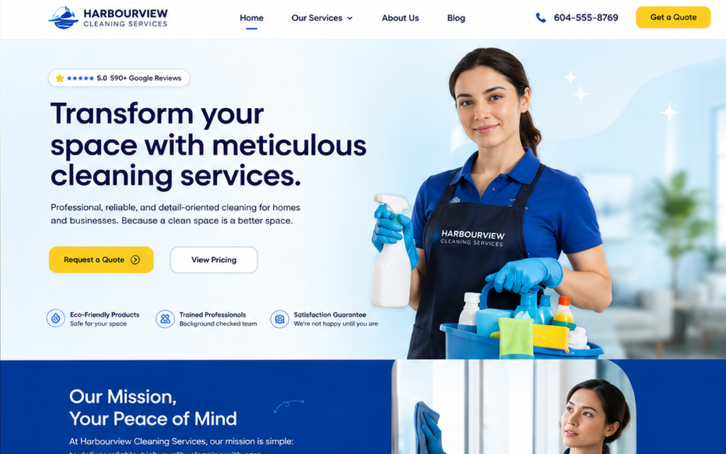 Harbourview Cleaning Services website preview