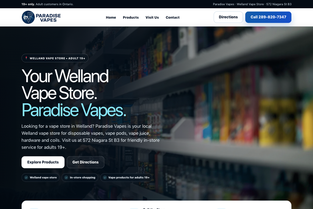 Paradise Vapes Desktop Screenshot